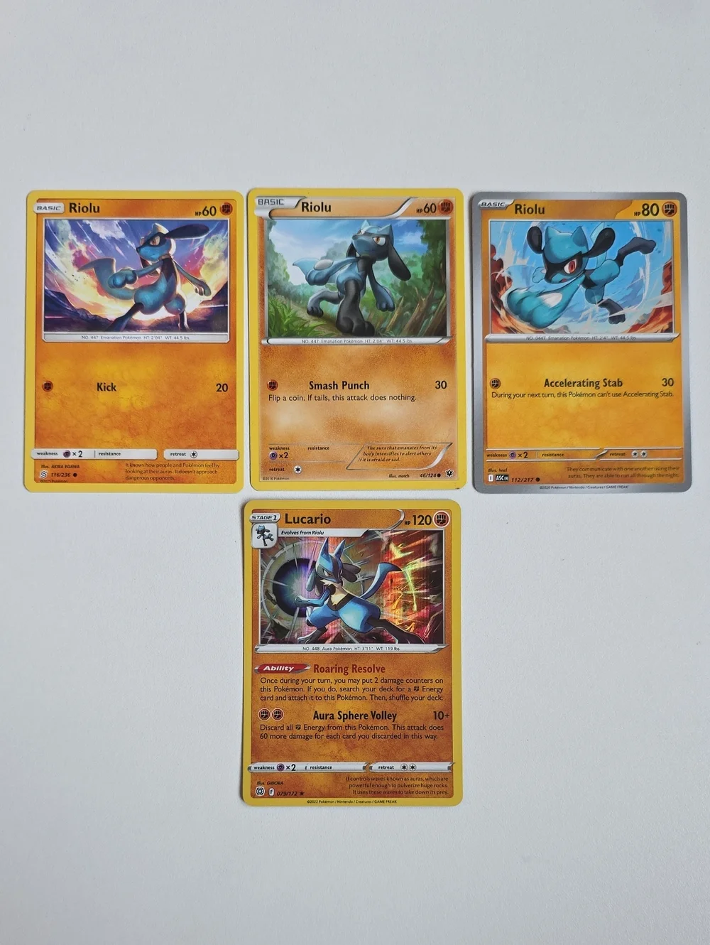 Pokemon Riolu And Lucario Trading Cards